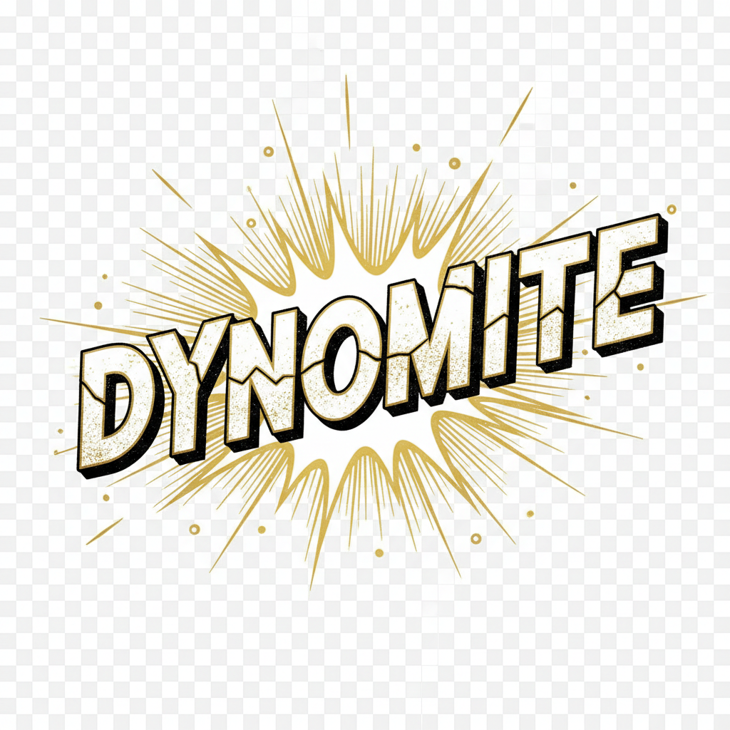 Dynomite Graphic Tee - White and Gold Design
